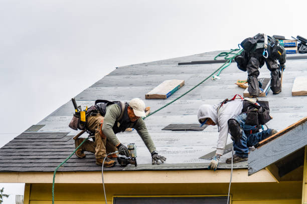 Professional Gutter Installation technician working in Hobart, WI